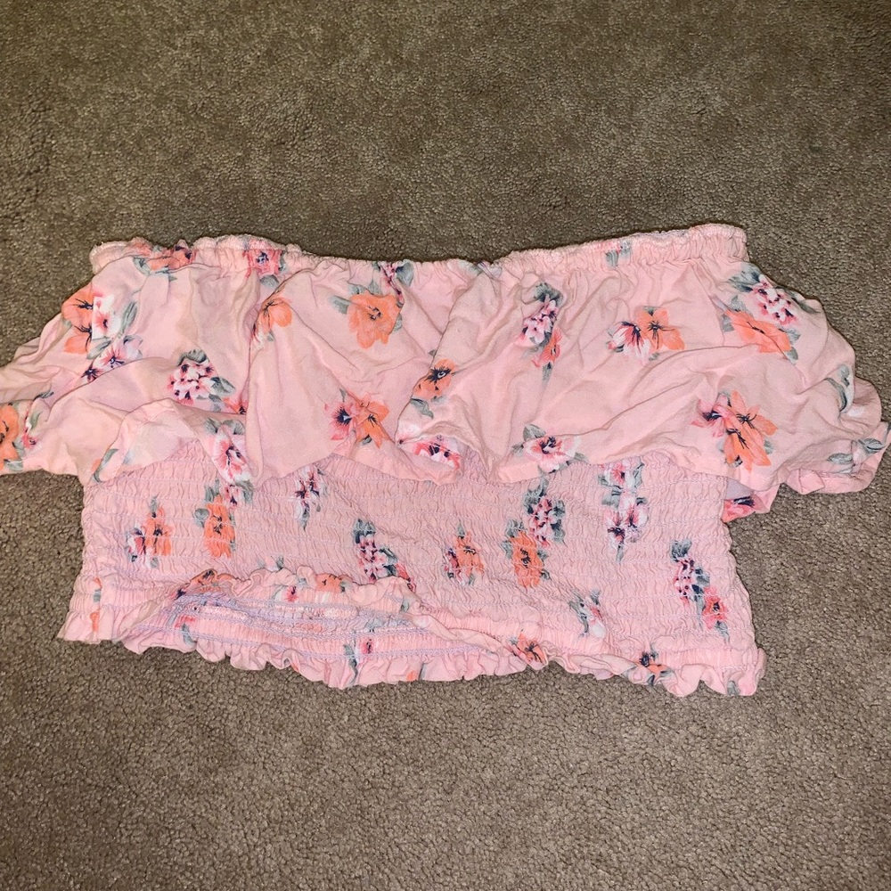 Hollister cropped, flowy ,off the shoulder top